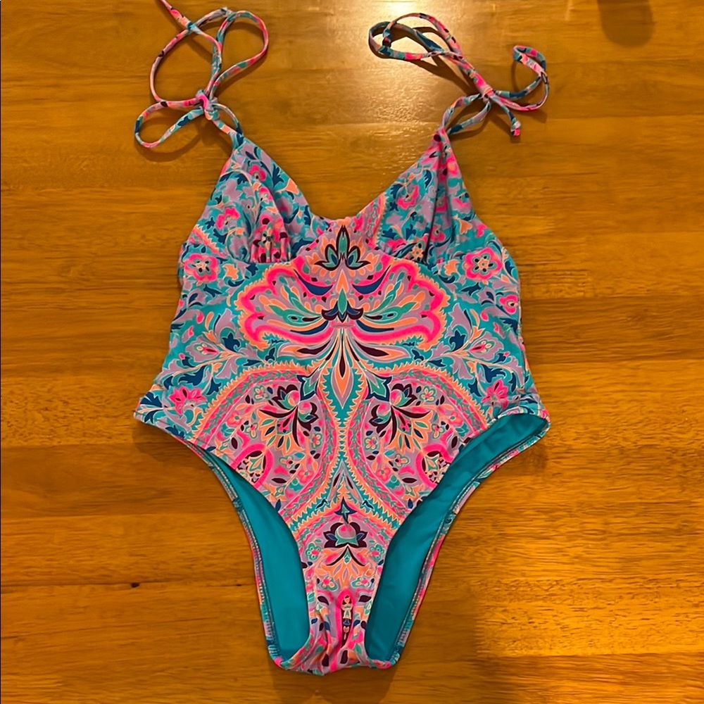 Frankie's Bikinis fun colorful one piece bathing suit